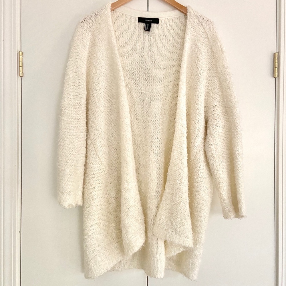 Soft & Fuzzy Oversized Knit Cardigan Sweater